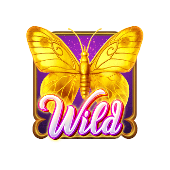 - รูปสัญลักษณ์ WILD ของเกม Butterfly Blossom