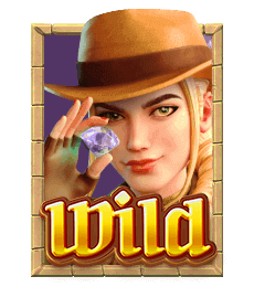 - รูปสัญลักษณ์ WILD เกม Raider Jane is Crypt of Fortune