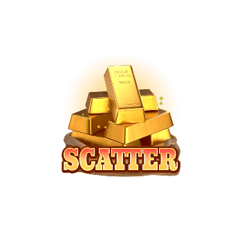 - สัญลักษณ์รูป Scatter ทองคำแท่งของเกม Wild Bounty Showdown