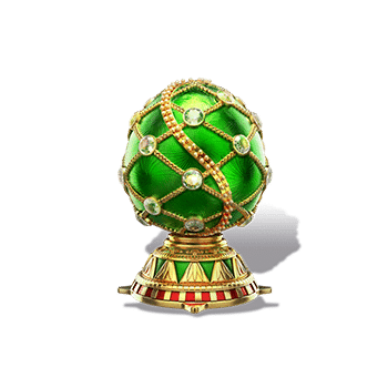 - รูปสัญลักษณ์ ไข่ซาร์สีเขียว ของเกม Tsar Treasures